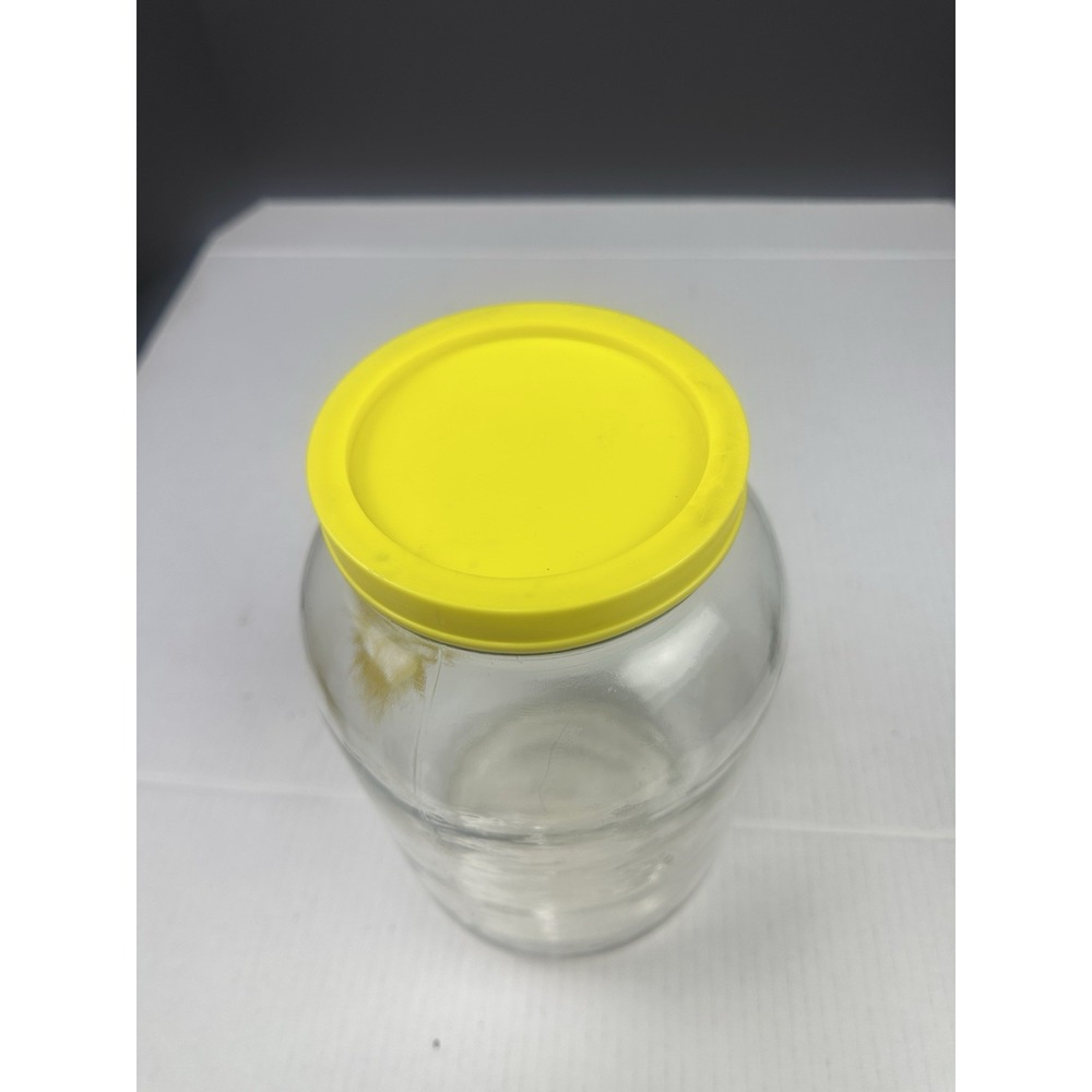 Vtg  Sun Tea Glass Jar Yellow J.M‎ Werling 1 Gallon Retro with Lid. No Dispenser - Picture 4 of 4